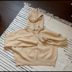 Nude Tan Sweater Cropped Sweatshirt Jogger Lounge